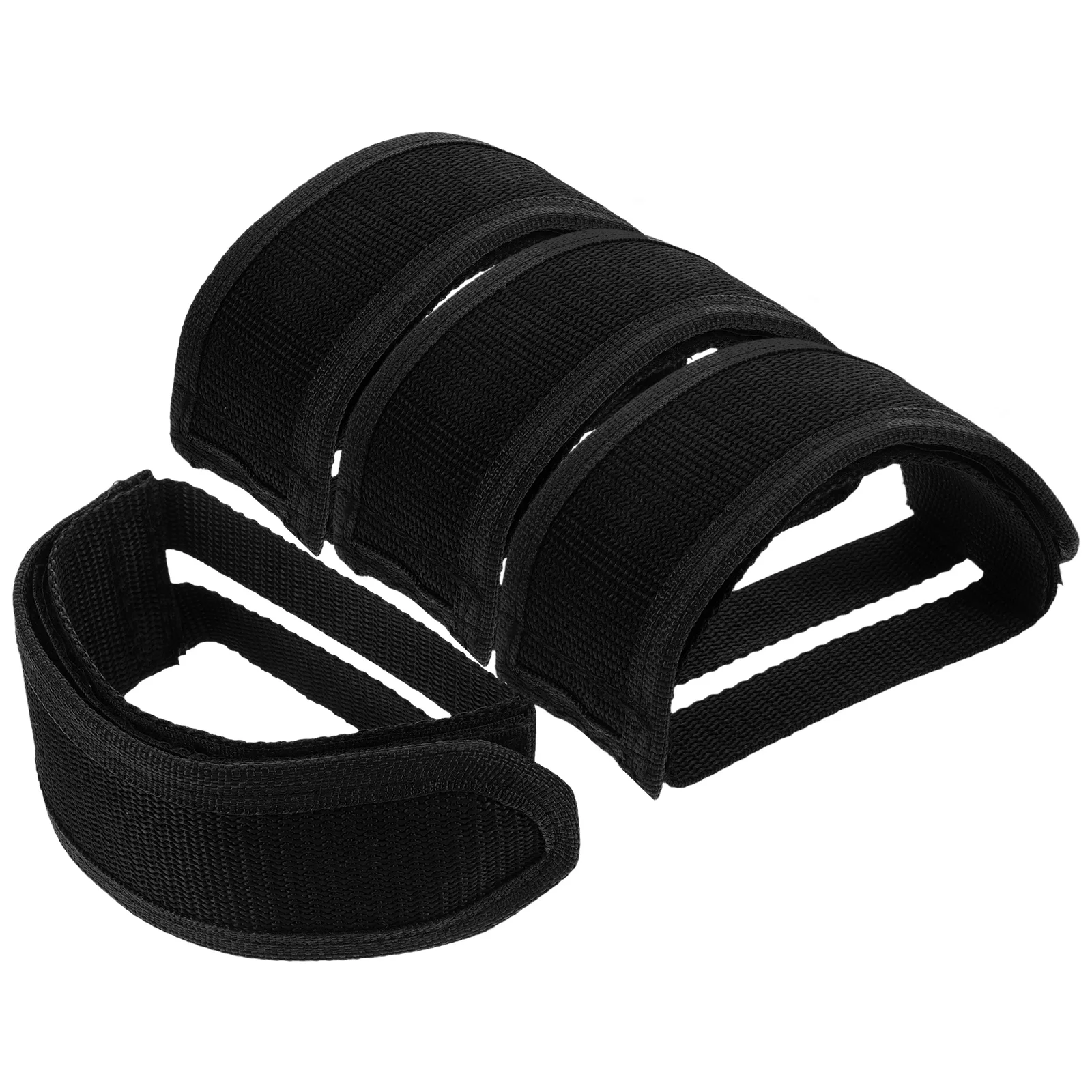 

4 pcs Adjustable Bike Pedal Straps Durable Nylon Mountain Bike Foot Straps No Buckle Black 118Characters