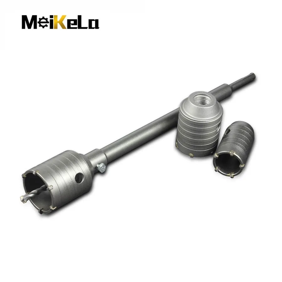 Meikela 1Pcs 30-150mm Drilling for Concrete Wall Hole Saw SDS PLUS Hammer Drill Bit with Round Shaft Cement Stone Cutter Tool