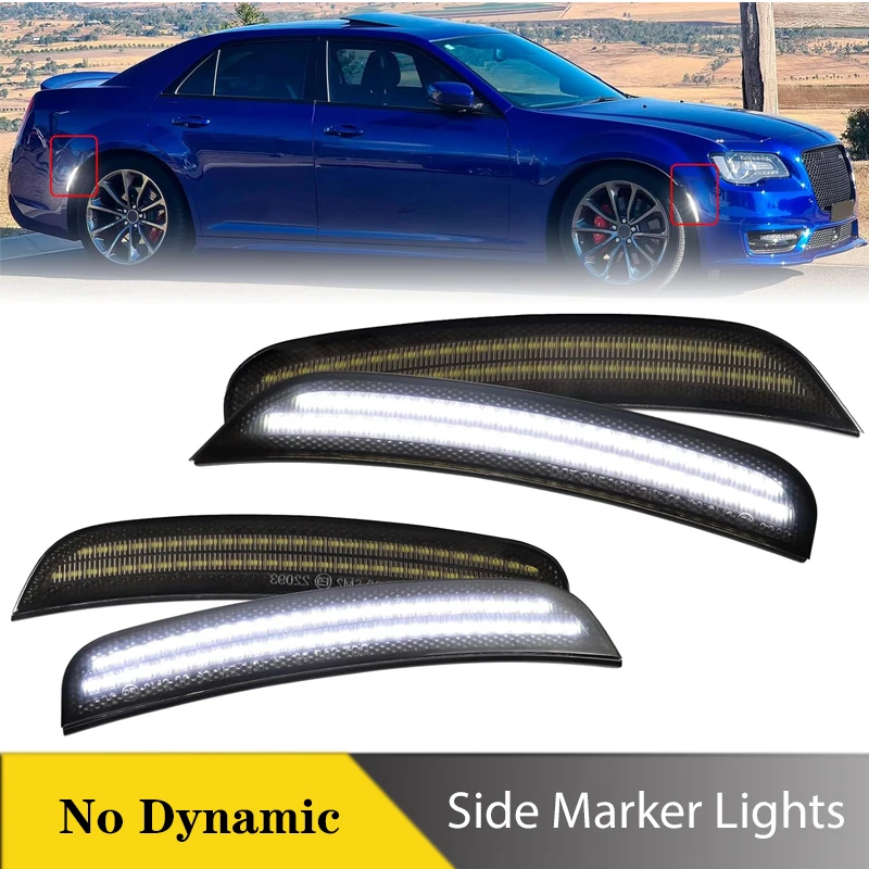 

4Pcs For Chrysler 300 2015-2023 LED Front Rear Bumper Side Marker Lights Turn Singal Lamps White Car Accessories OEM#68214402AD