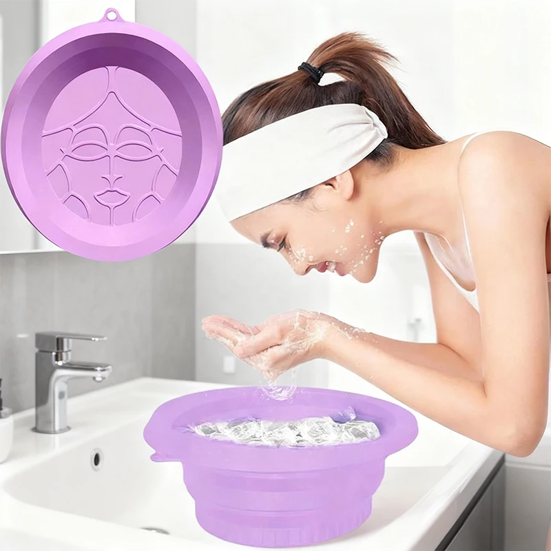

1PC Collapsible Silicone Face Ice Bath Tray Cold Therapy For Facial Puffiness Portable Cryo Skin Travel Beauty Bowl Facial Tools