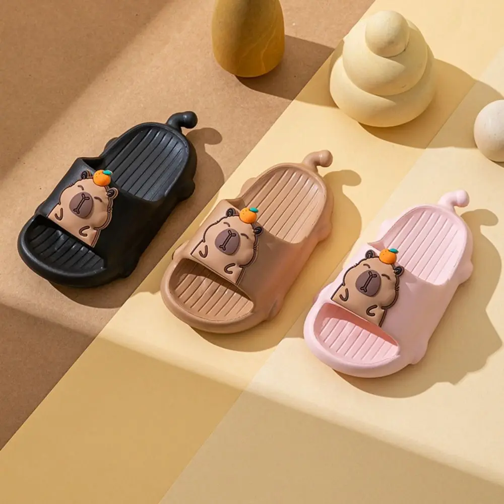 

Casual EVA Capybara Kids Slippers Cute Anti-slip Children's Bathroom Sandals Soft Resilience Cartoon Animal Slippers Home