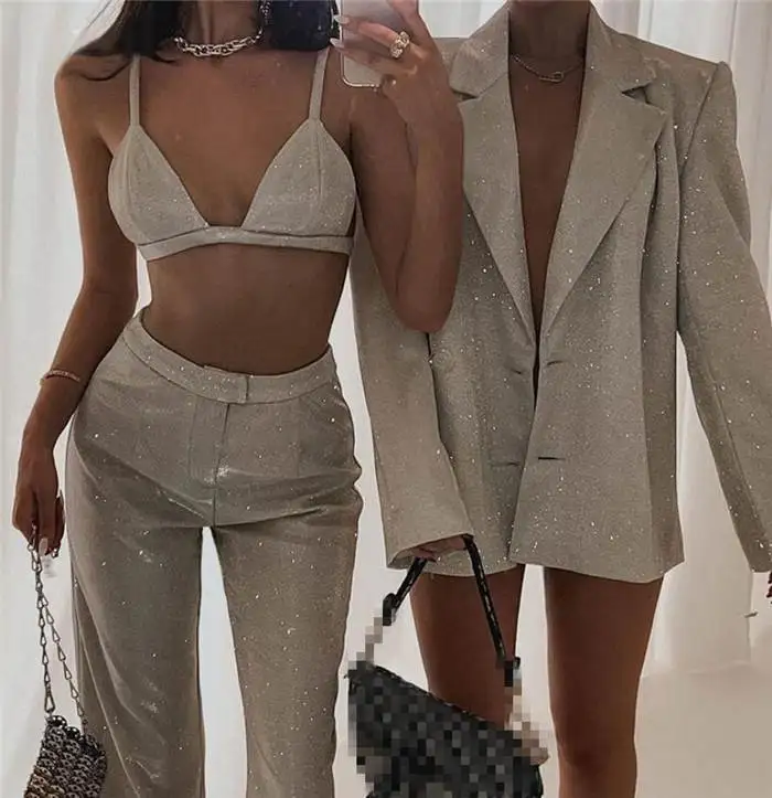 

Women's Suit Pants Set Outfit Faionable Workwear Autumn 2024 Collection Ele Corporate Sle