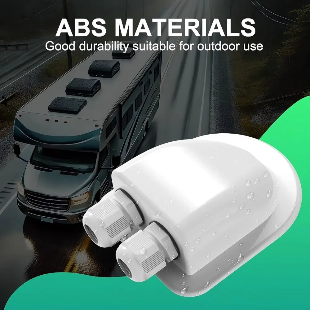 Solar Junction Box Dual Cable Entry Gland for Solar Project on Car RV Caravan Boat Cabin Roof Vehicle Yacht Camper Accessories