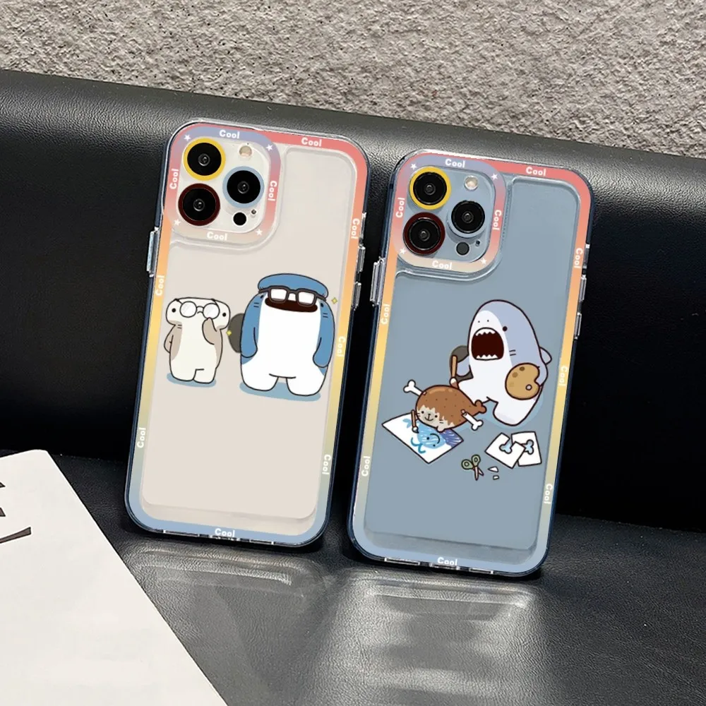 kawaii shark Phone Case For Samsung S 20 S 21 S 22 S 23 lite plus ultra Mobile Cover