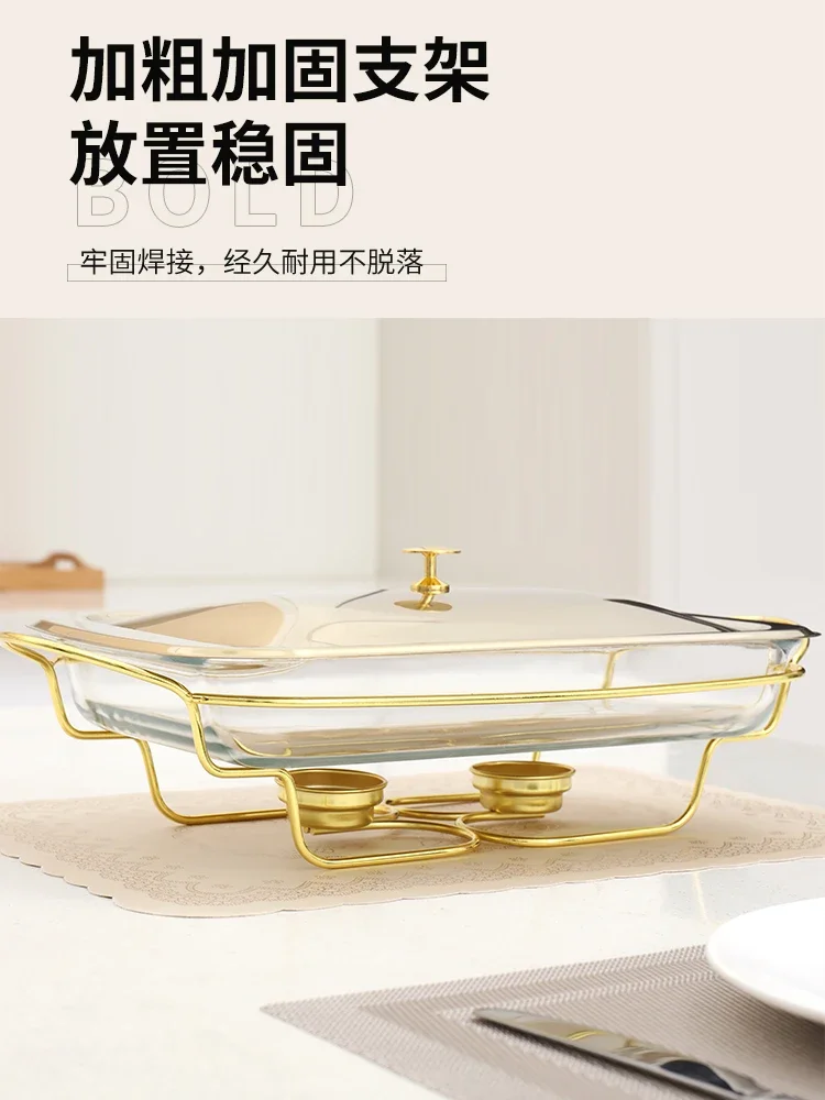 Tempered Glass Fish Roasting Plate Restaurant Rectangular Open Stove