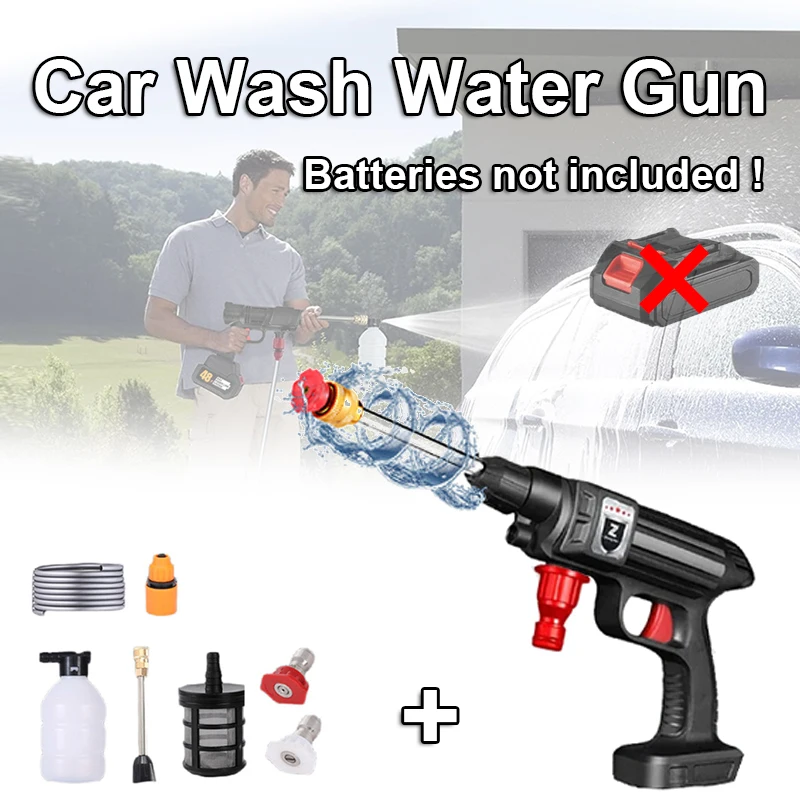 

High-Pressure Car Wash Gun Self-Priming Design Ideal for Home, Garden, and Car Cleaning Car Wash Tool Batteries Not Included