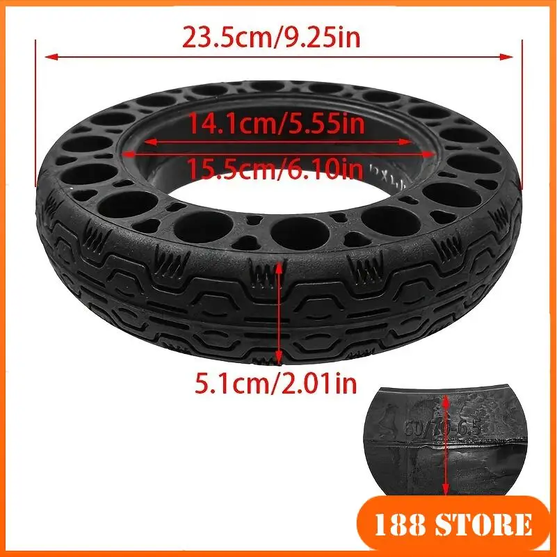 10 Inch Electric Scooter Solid Tire 60/70-6.5 Non Inflatable Explosion-Proof Tire