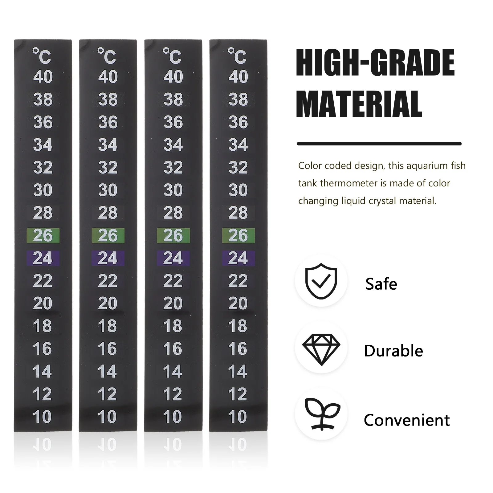 

10Pcs Stick on Thermometer Strip 10-40 Celsius Temperature Sticker for Aquarium Fish Tank Kombucha Brewing Thermometer Sticker