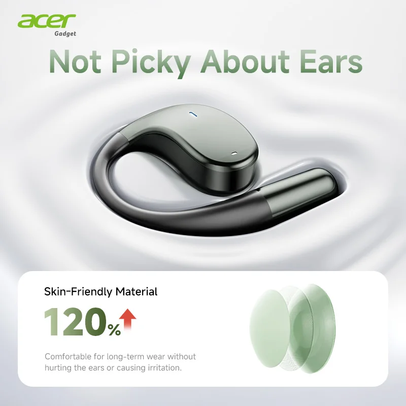 Acer Ohr550 Open-Type Wireless Bluetooth Headphones, Ear-Hook Style, Dedicated for Sports, Running, and Cycling, with Heavy Bass, 3D Sound Effect, Noise Reduction for Calls, and Comfortable Wearing
