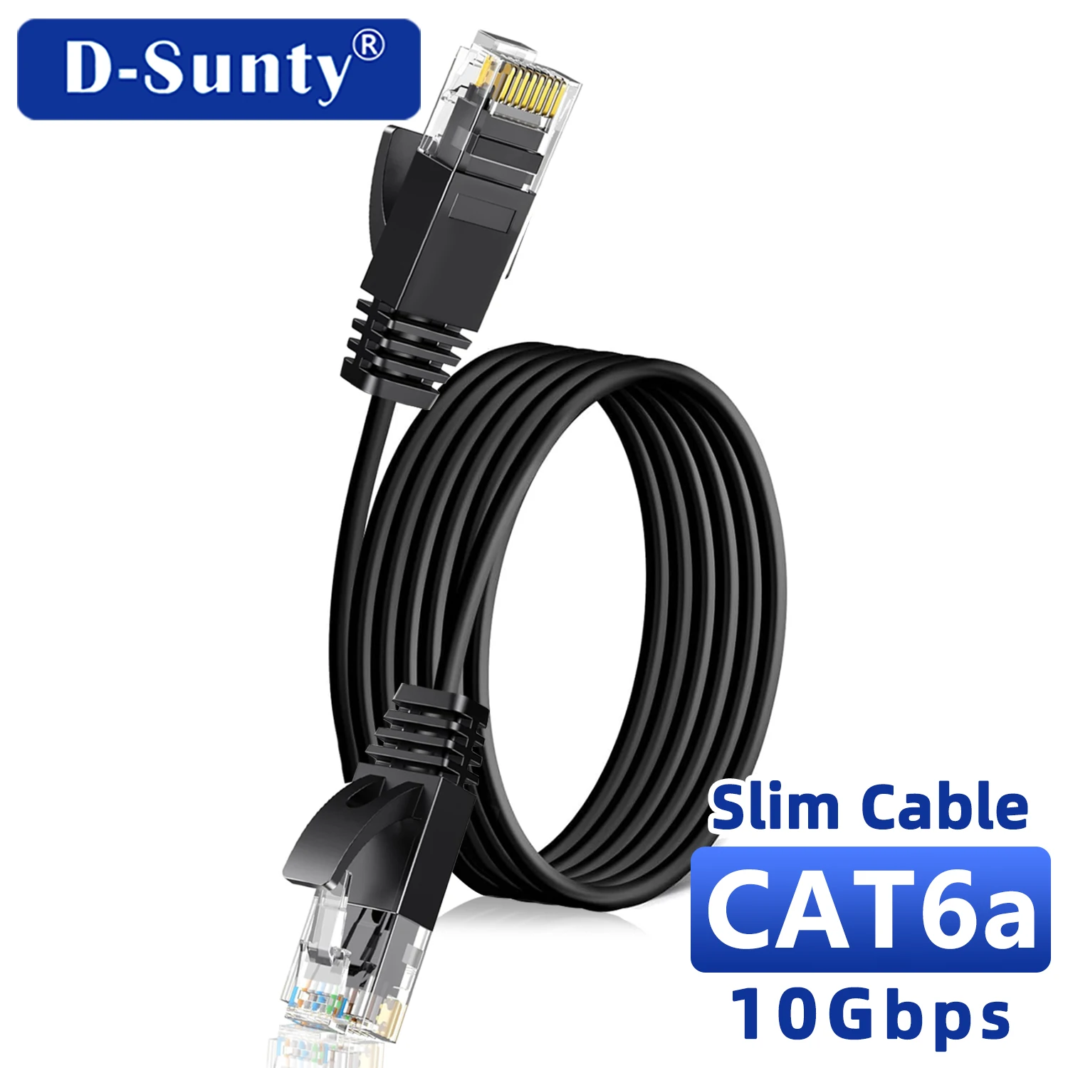 D-Sunty Cat6A Ethernet Cable 10Gbps Lan Cable UTP RJ45 Slim Internet Network Patch Cable for Modem Router Cable Ethernet Cat 6A