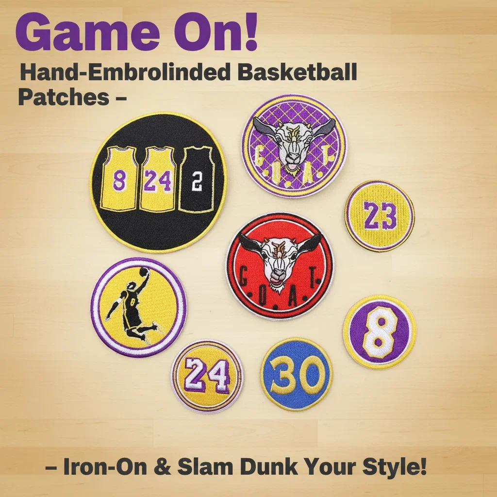 

Basketball Embroidery Burning Edge Letter Embroidery Kobe Curry Jersey Number Digital Cloth Sticker Clothing Accessories Patch