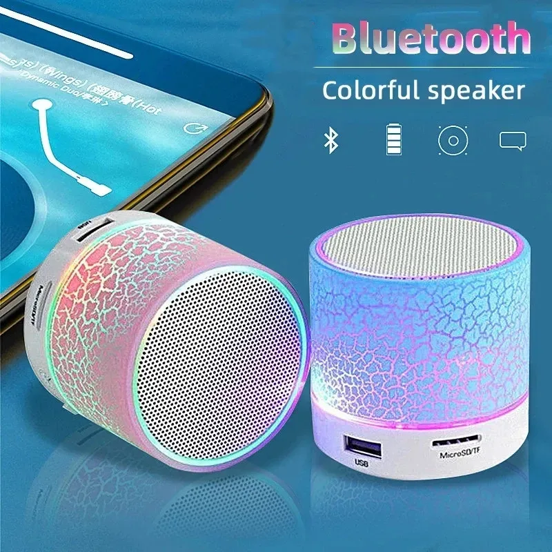 Clearance Sale Bluetooth Mini Speaker Wireless Sound Box Colorful LED TF Card USB Subwoofer Portable MP3 Music Player