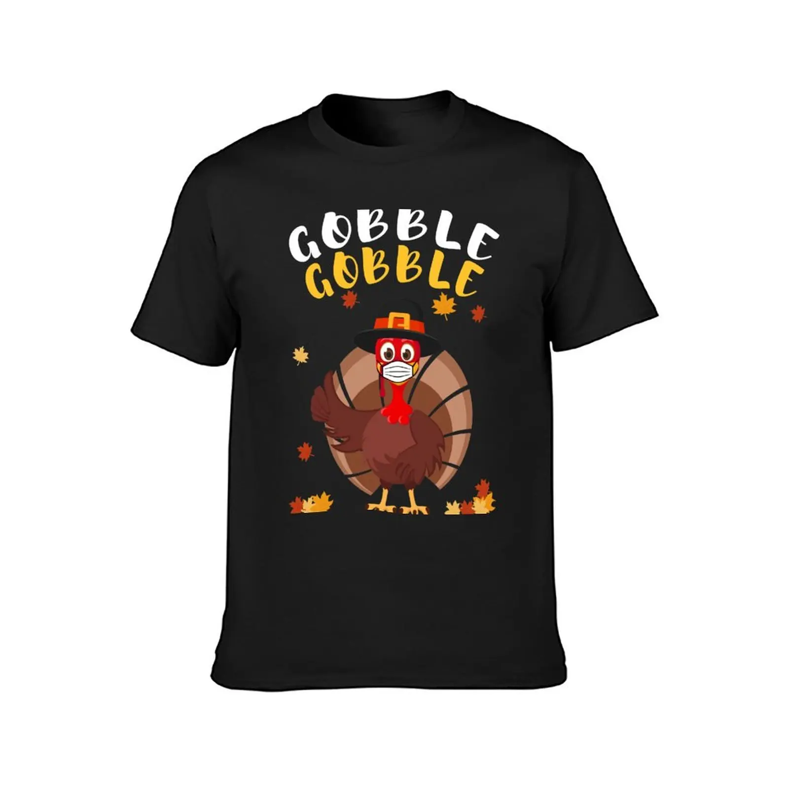 Gobble Funny Thanksgiving Turkey Face Mask Boys Girls Gift T-Shirt heavyweights customizeds oversized t shirt men