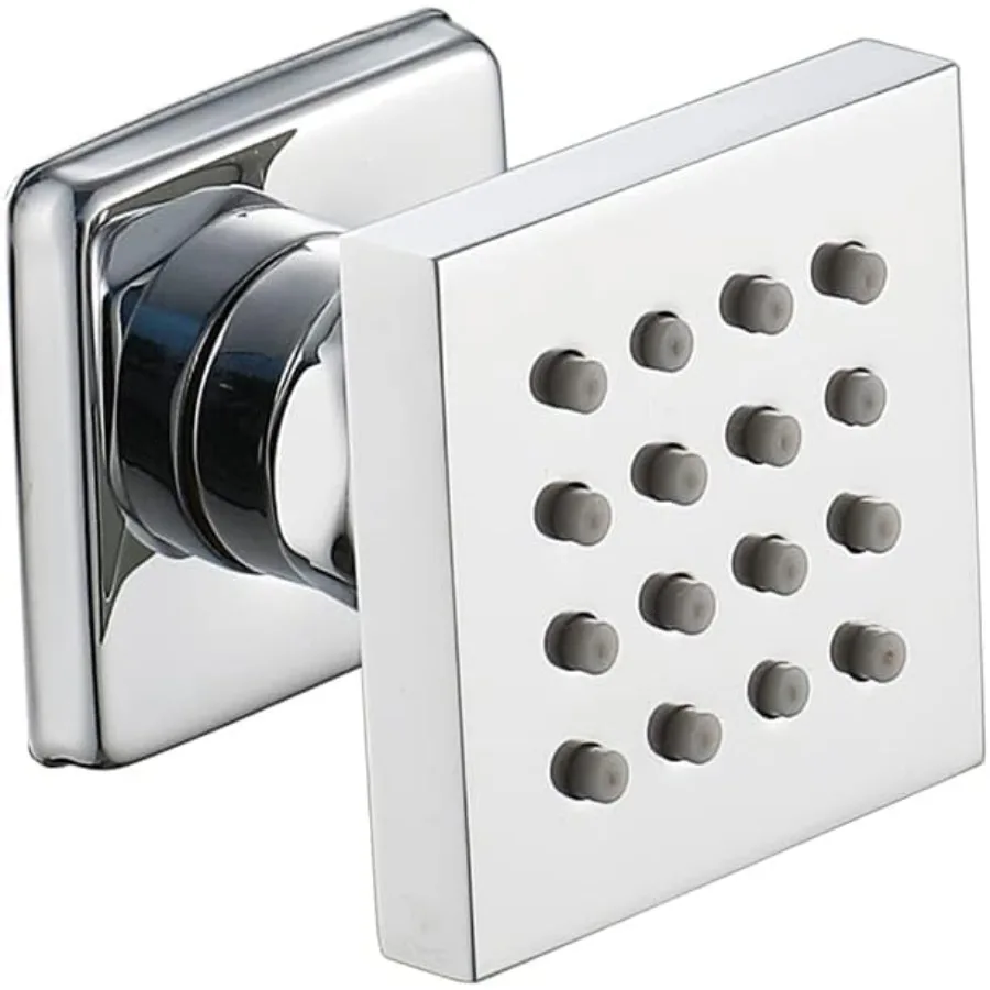 

Cascada Modern Design 2" Square Body Spray Shower Jet with built-in 16-Nozzles Moveable, Wall Mounted and Solid Structure showe