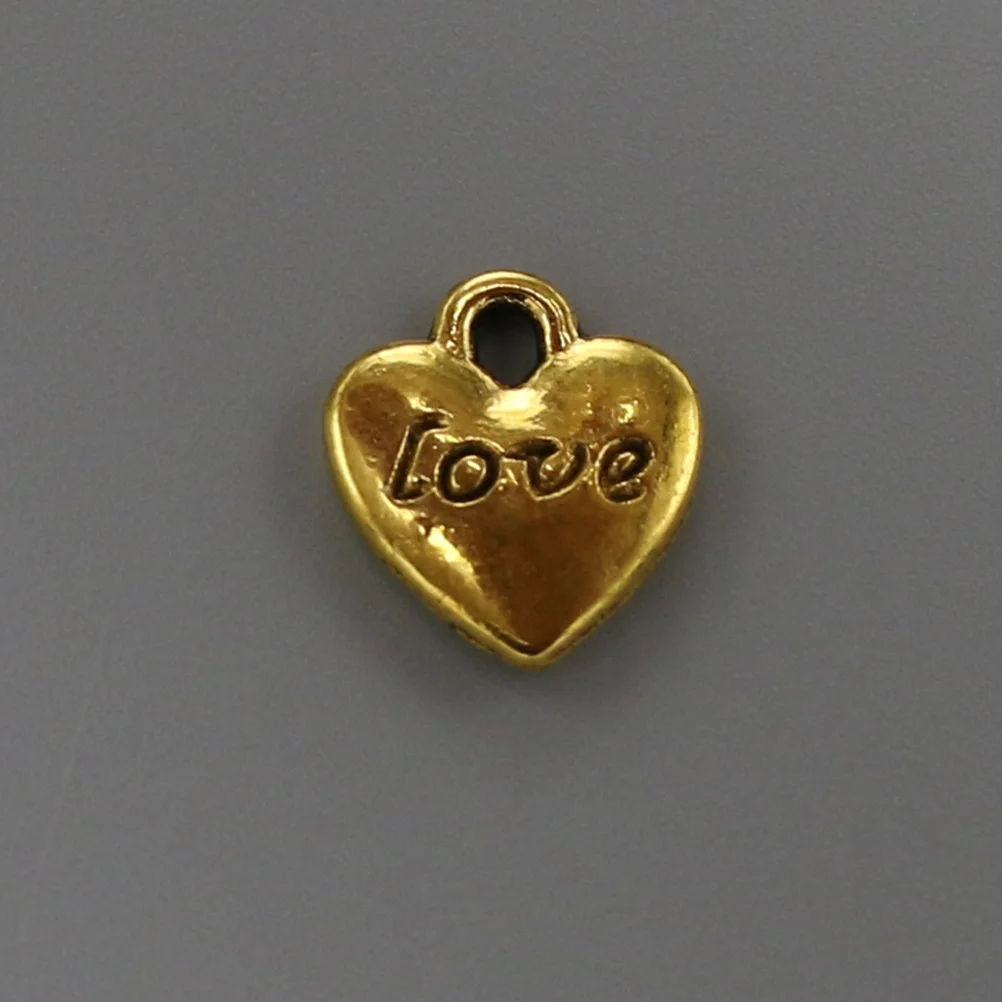 

20Pcs Alloy Love Pendant Heart Charms for Necklace Bracelet DIY Jewelry Making Golden Color Love Pendant Jewelry Making Pendants