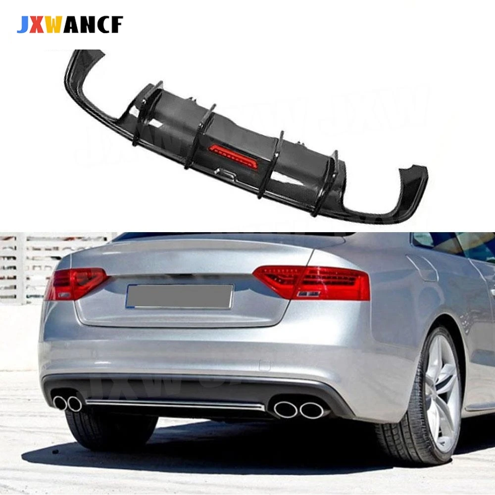

JXWANCF задний диффузор из углеродного волокна, сплиттер с подсветкой для Audi A5 Sline S5 2012-2016, бампер, обвесы, защитный спойлер FRP