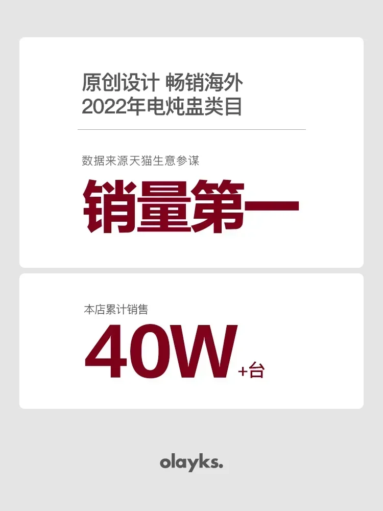 Olayks หม้อต้มดีไซน์ดั้งเดิมไฟฟ้า, หม้อทำเสริมอาหารสำหรับทารกโจ๊กรังนกหม้อตุ๋นขนาดเล็กกันน้ำสตูว์บ้าน