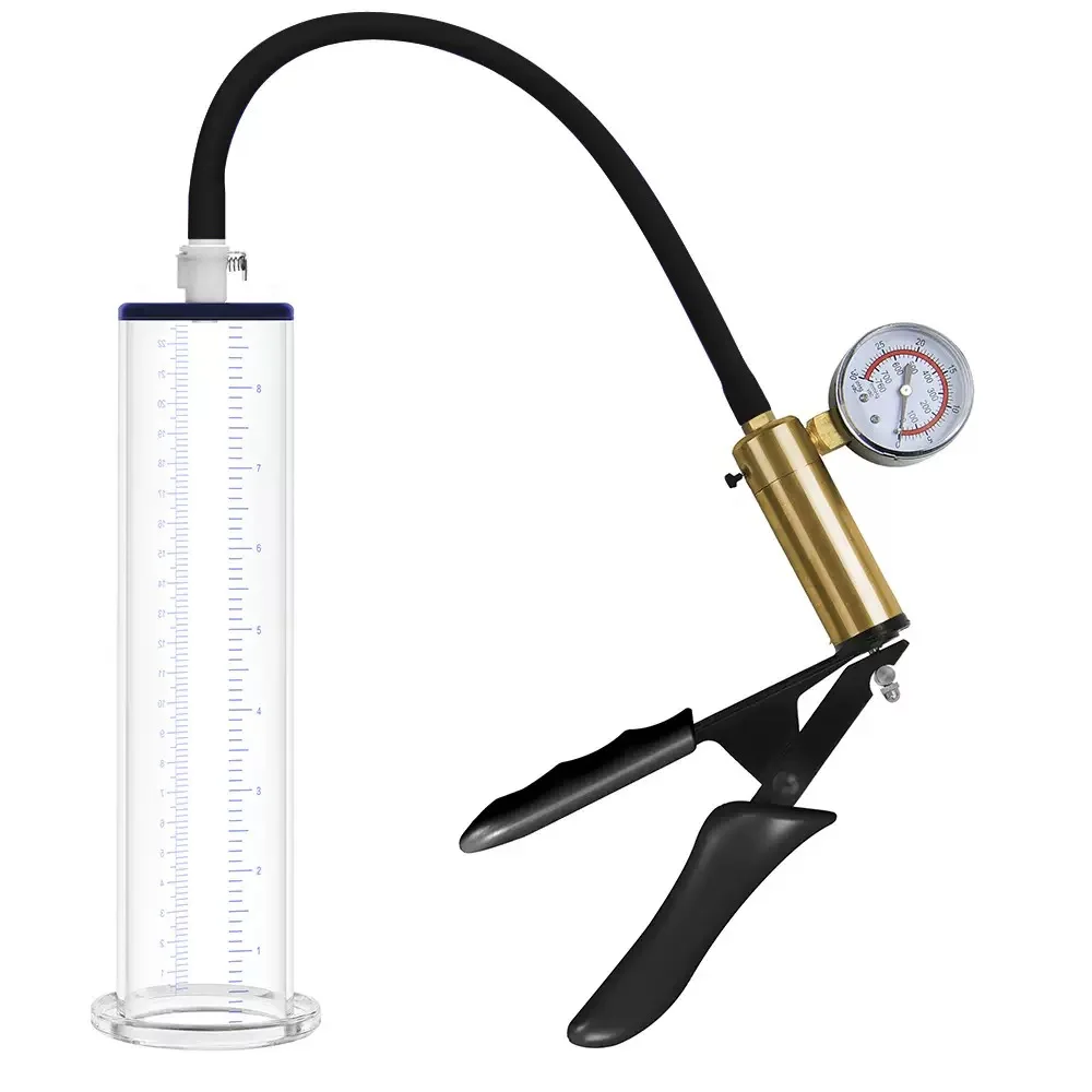 Men's high-end acrylic bucket vacuum pump metal pressure gauge suction airplane cup exercise machine 9 inches