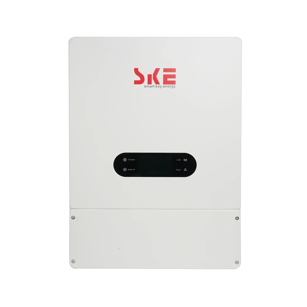 อินเวอร์เตอร์พลังงานแสงอาทิตย์แบบไฮบริดสามเฟส SKE 10KW 380V 400V คลื่นไซน์บริสุทธิ์ IP65 ระบบแบตเตอรี่ 48V สำหรับพลังงานทดแทน