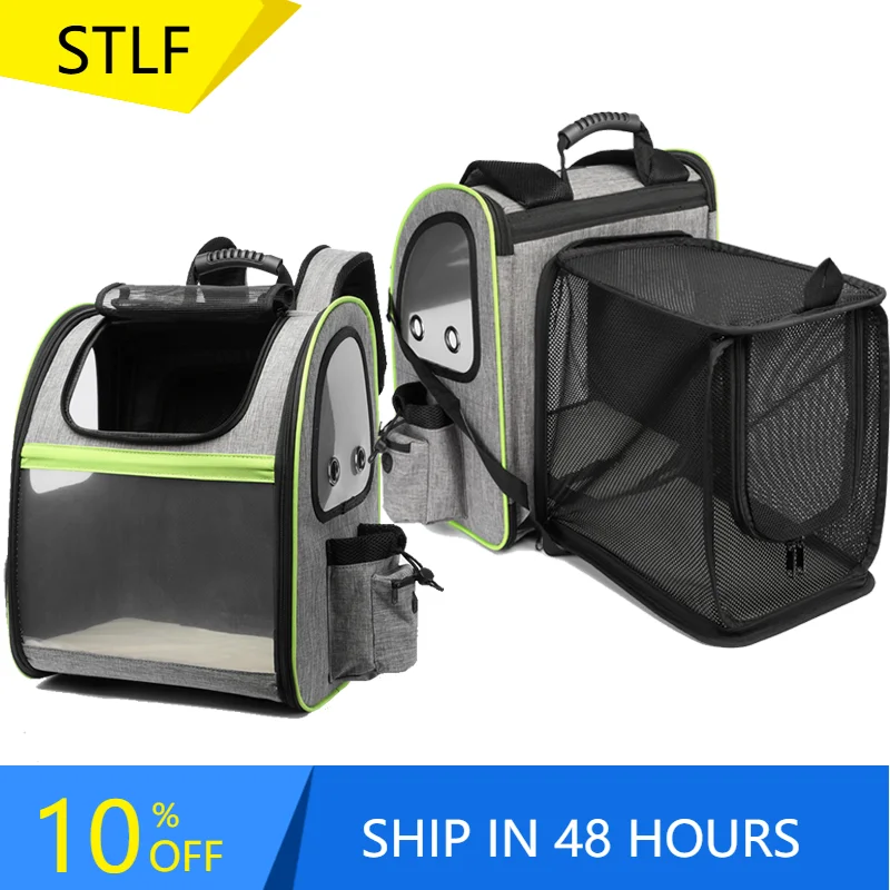 

STLFBest Selling Durable Travel Weekend Expandable Pet Carrier Backpack Oxford Mesh Cloth Puppy Cat Carrier Backpack