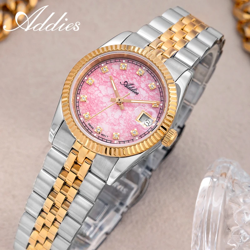 Addies New Women Watches Luxury 316L Stainless Steel BGW9 Luminous Ladies Quartz Watch 50m Waterproof Business Wristwatch 28mm