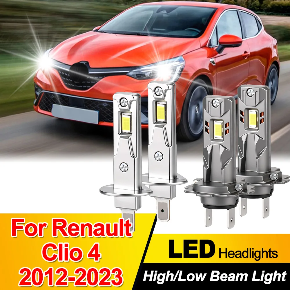 For Renault Clio 4 2012-2023 LED Headlights Combo Kit Canbus 50000LM 200W LED 6000K High Low Beam Auto Light Bulbs