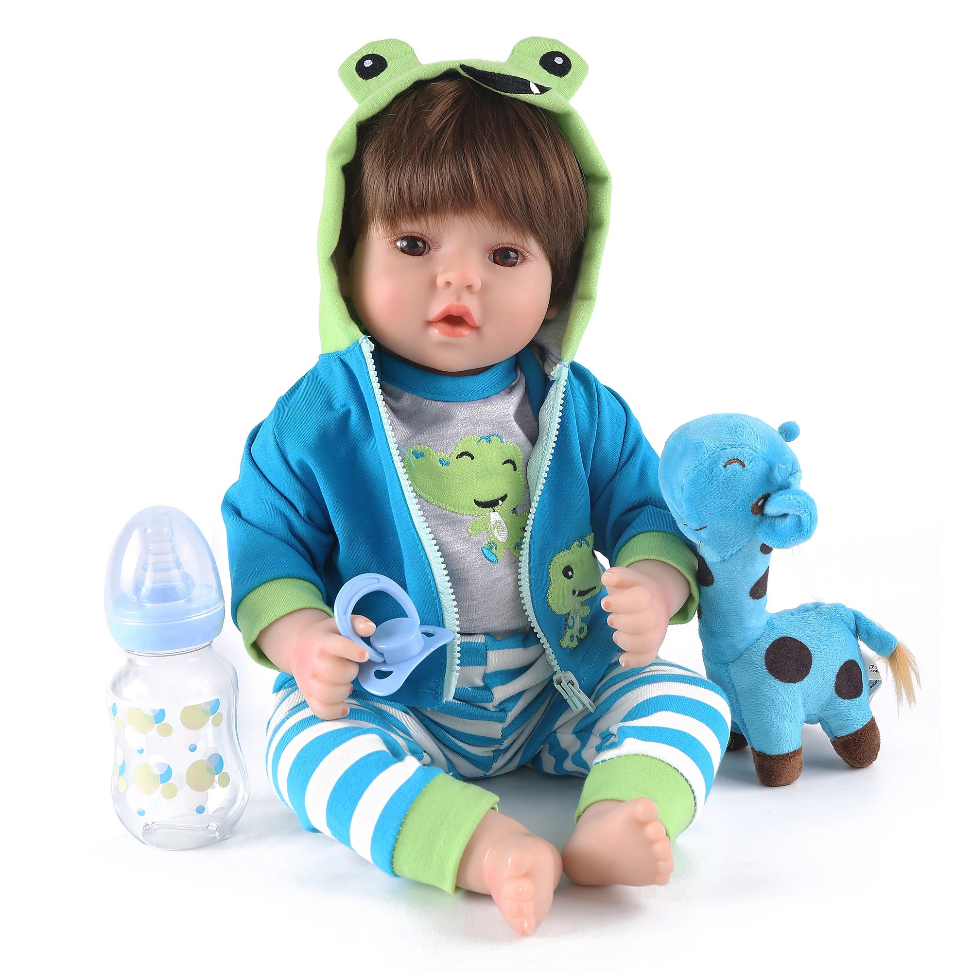 ตุ๊กตาเด็กทารกเหมือนจริง น้ำหนักเท่าเด็กจริง ตุ๊กตาเด็กผู้ชาย 18 นิ้ว ตุ๊กตาเด็กวัยเตาะแตะ ตัวนุ่ม ของเล่น ชุดของขวัญยีราฟ