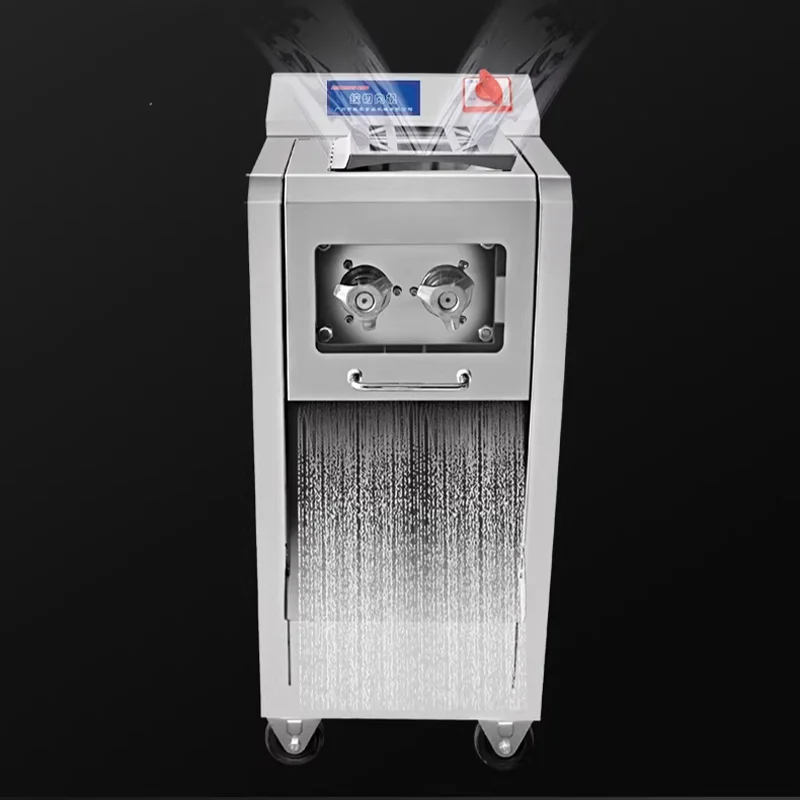 

Commercial Vertical Electric Meat Slicer with Stainless Steel Shredder Vegetable and Sausage Cutter