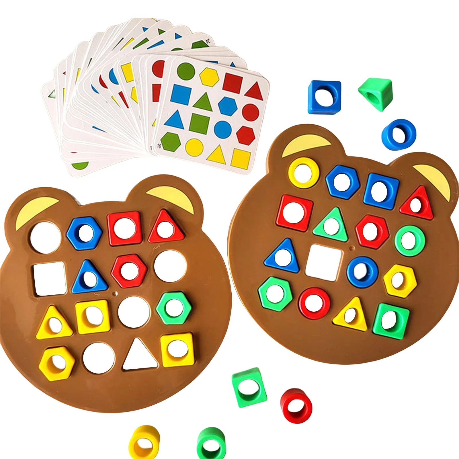 Geometric Shape Quick Matching Board Game Puzzle Toys Safe Material Parent-child Interactive Shape Color Sorting Toy for Boys