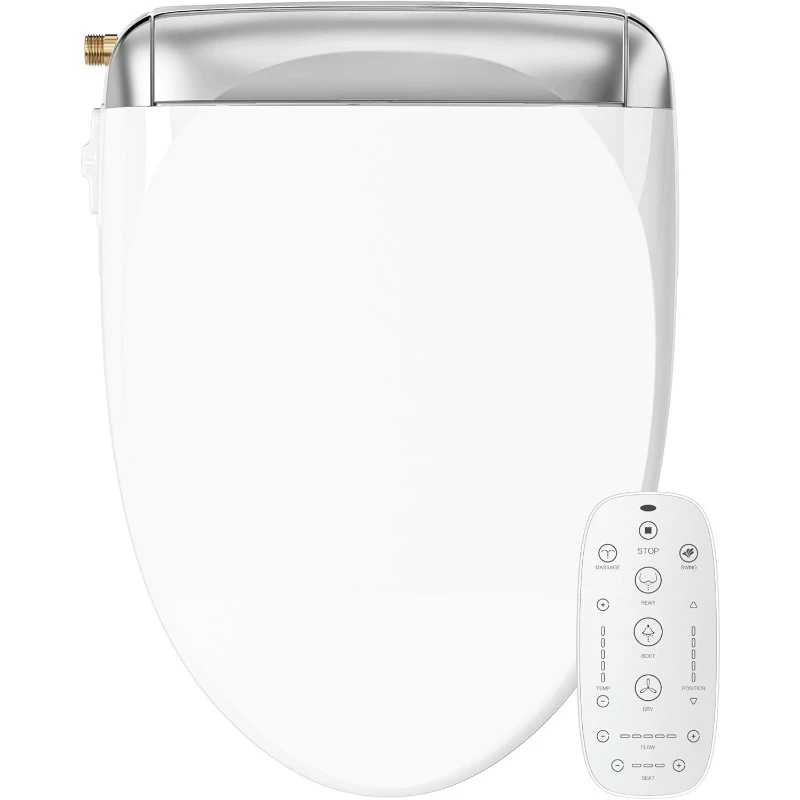 Smart Bidet Toilet Seat with Wireless Remote and Side Panel, Multiple Spray Modes, Adjustable Heated Seat