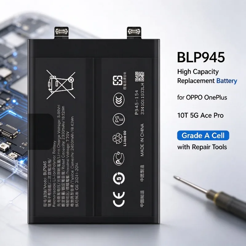 BLP945 High Capacity Replacement Battery for OPPO OnePlus 10T 5G Ace Pro Phone, Grade A Cell with Repair Tools