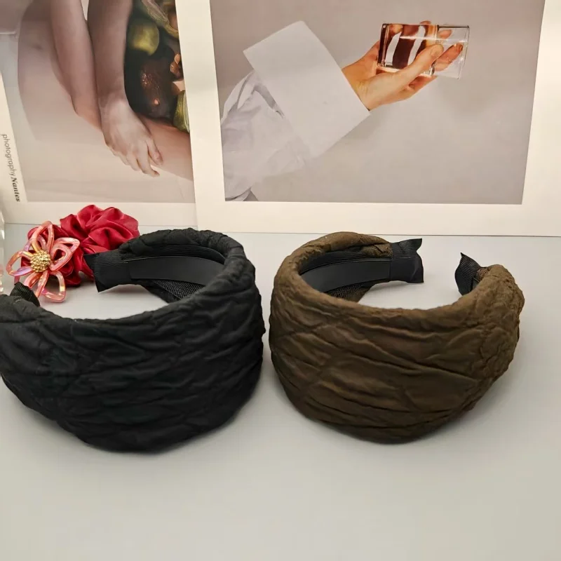 Diadema ancha y cálida de invierno para mujeres y niñas, aro de pelo dulce, diademas gruesas y de algodón añadido, accesorios para el cabello a la moda