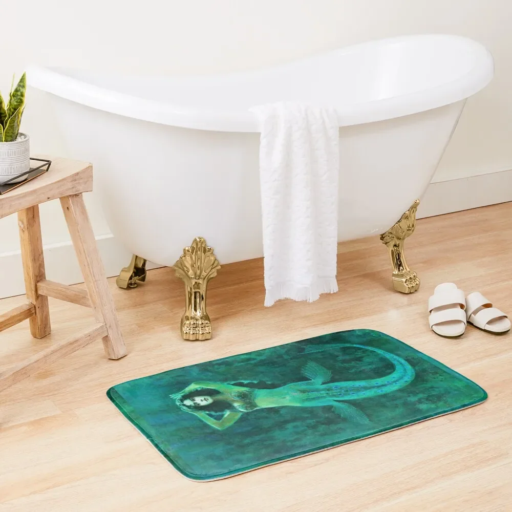 

Vintage Surreal Mermaid Bath Mat Carpets For The Bathroom Non-Slip Bathroom Mat