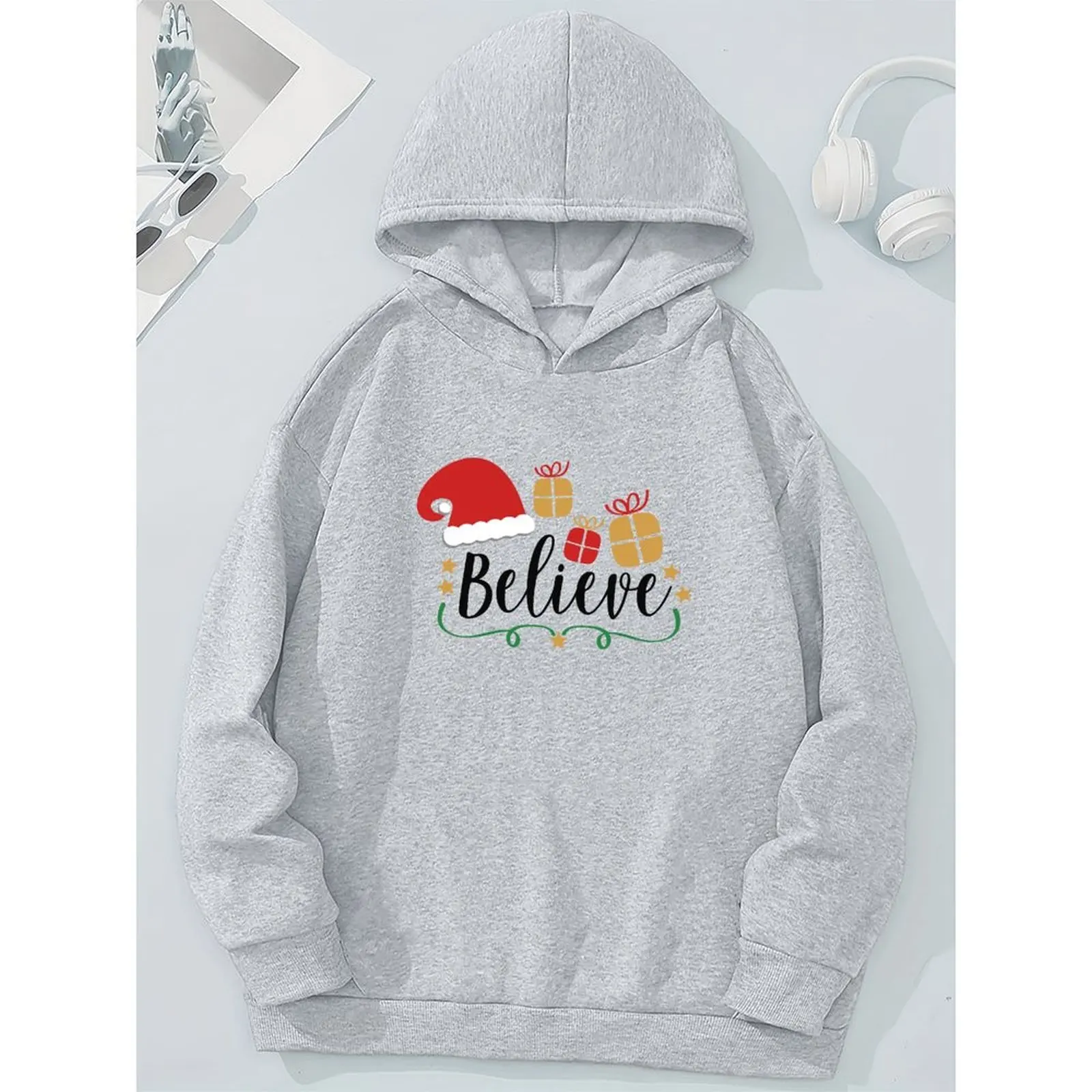 

2025 Sweatshirts For Woman Loose Hoodies Winter Casual Christmas Printed Comfortable Female Long Sleeve Tops Oversized Pullover