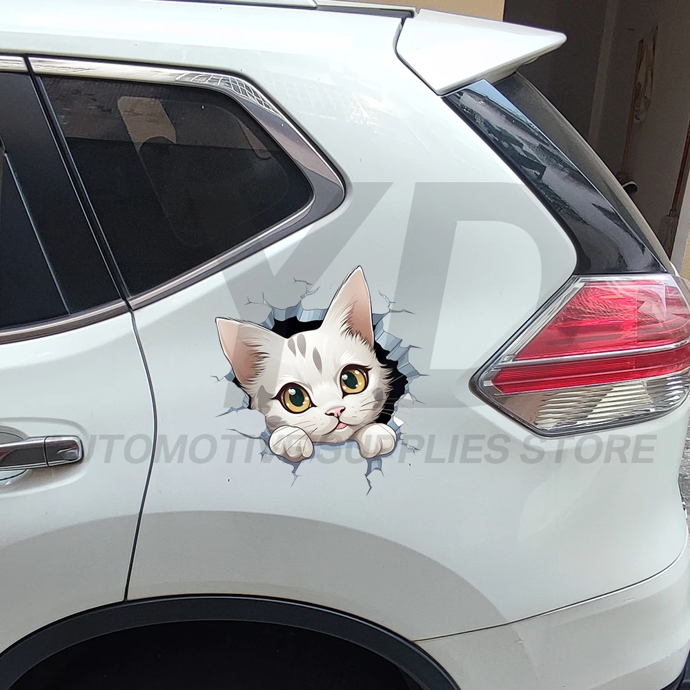 3D Cat Car Sticker Cute Kitten Decals Waterproof Vinyl Auto Body Window Laptop Decor Animal Skeleton Styling Kawaii Gift