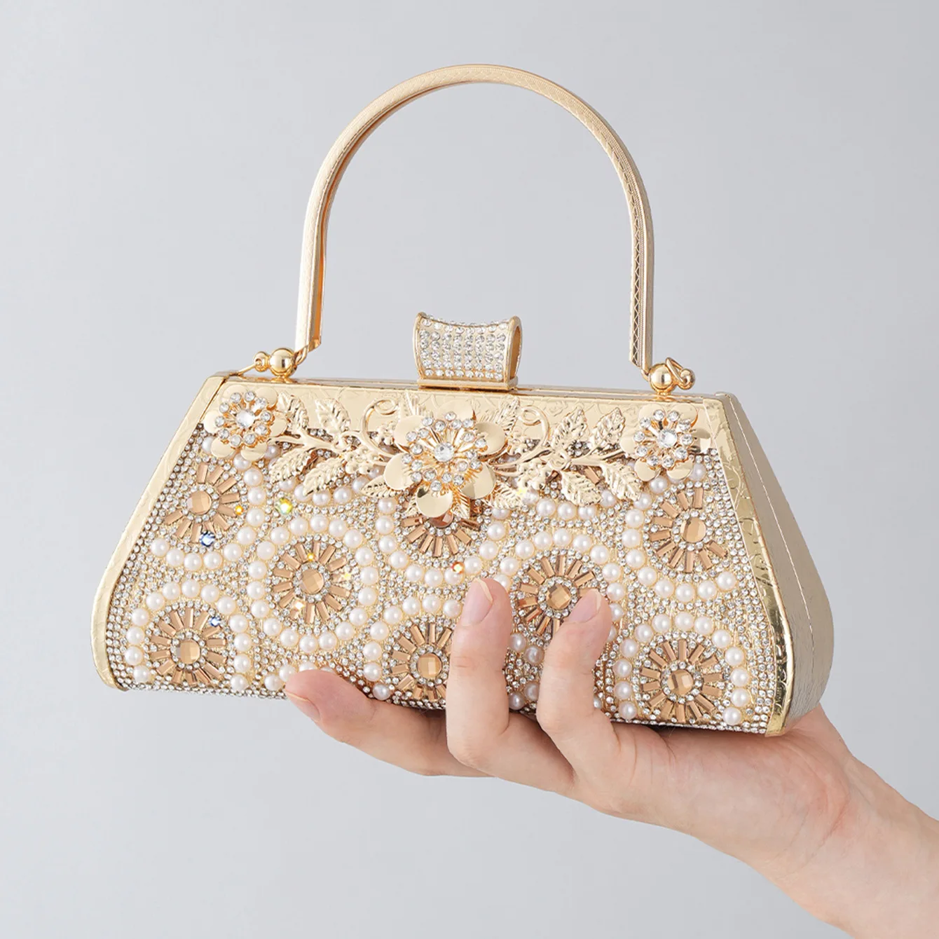 Handbag Diamond-Encrusted Dinner Bag Luxury High-End High-Grade Cheongsam Bag Bride With Dragon And Phoenix Coat