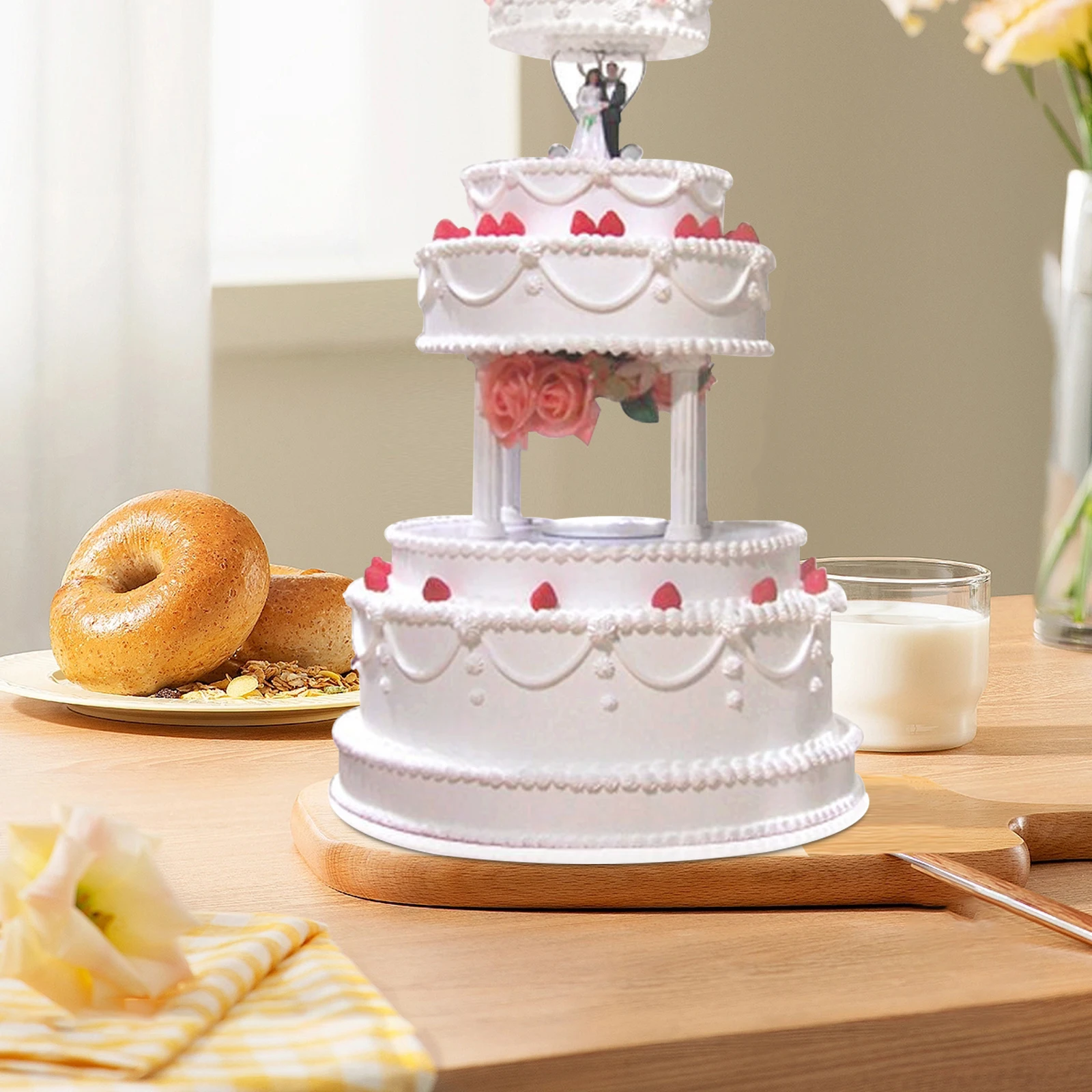 

8pcs Cake Support Rods 12.5cm 17cm 7.5cm Plastic Roman Column Cake Stand Wedding Birthday Tier Display Separator