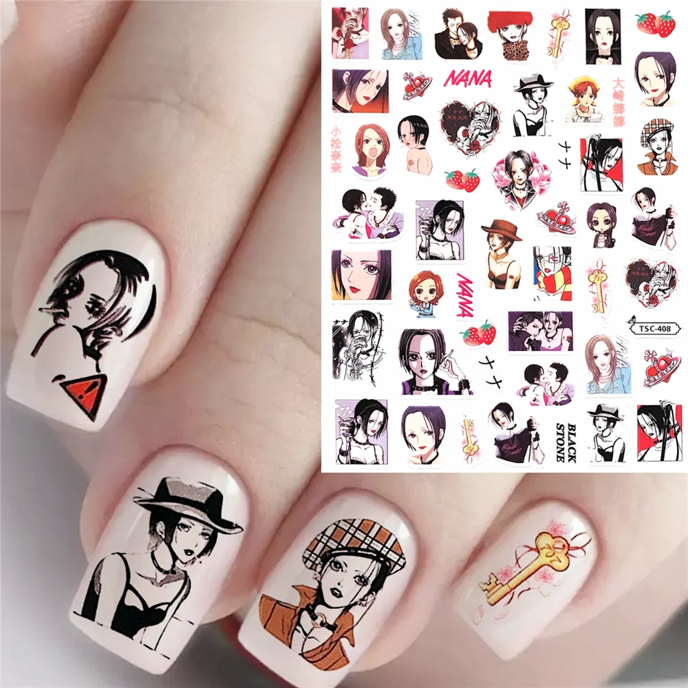 TSC-438 TSC-408 Cartoon A Beautiful Girl Who Loves Music DIY 3D Back glue Nail sticker Nail decoration Nail art Nail ornament