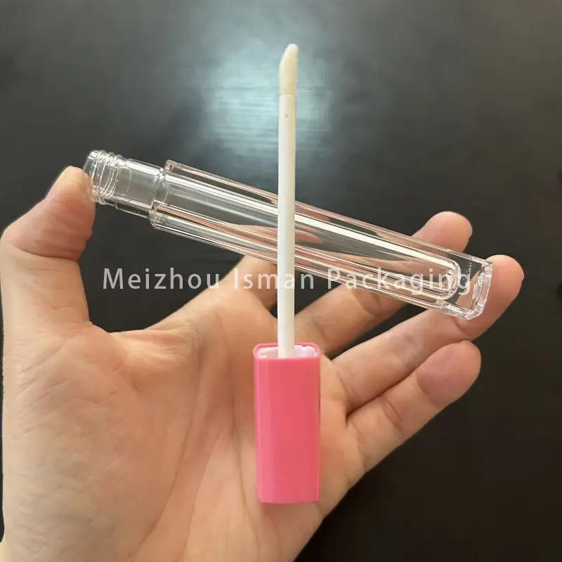 

50Pcs 5ML Plastic Square Empty Lip Gloss Containers Cosmetic Packaging Lipstick Tubes in Pink White Red Nude Colors for DIY