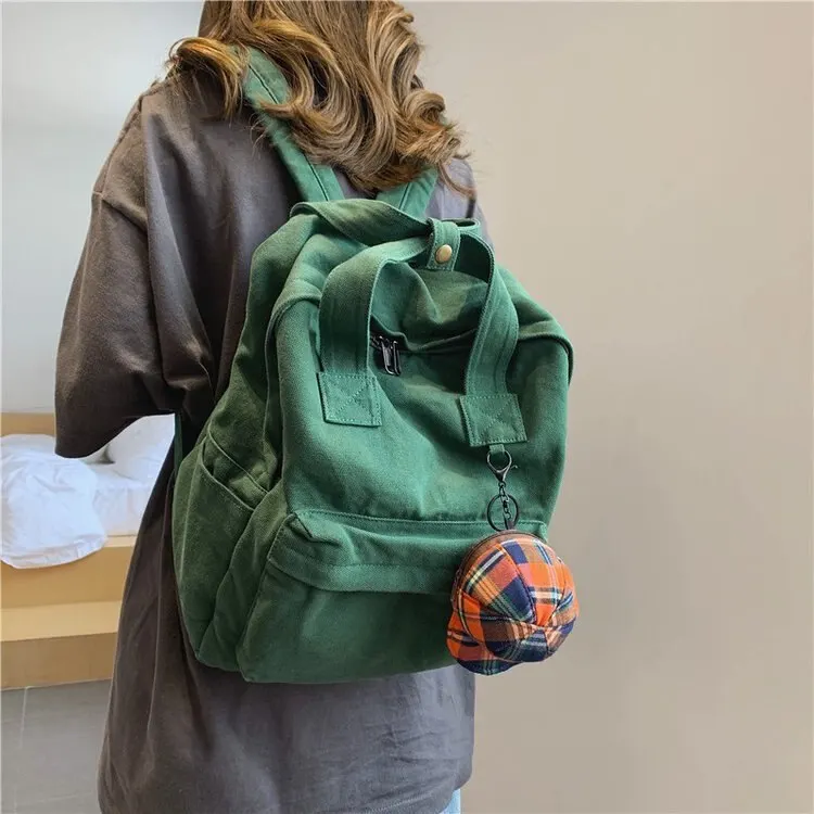 

Korean Retro Style Women Backpack Fashion Solid Color School Bag for Teenage Girl Children Backpacks Travel Laptop School Bag