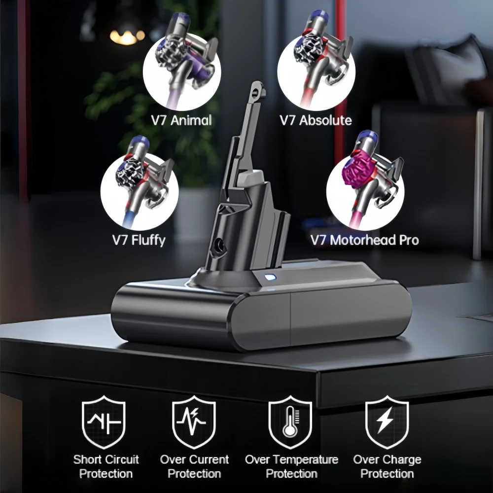 

Aleaivy для Dyson V7 21,6 В 8000 мАч Сменный аккумулятор для Dyson SV11 Абсолютный беспроводной пылесос Ручной пылесос Батарея