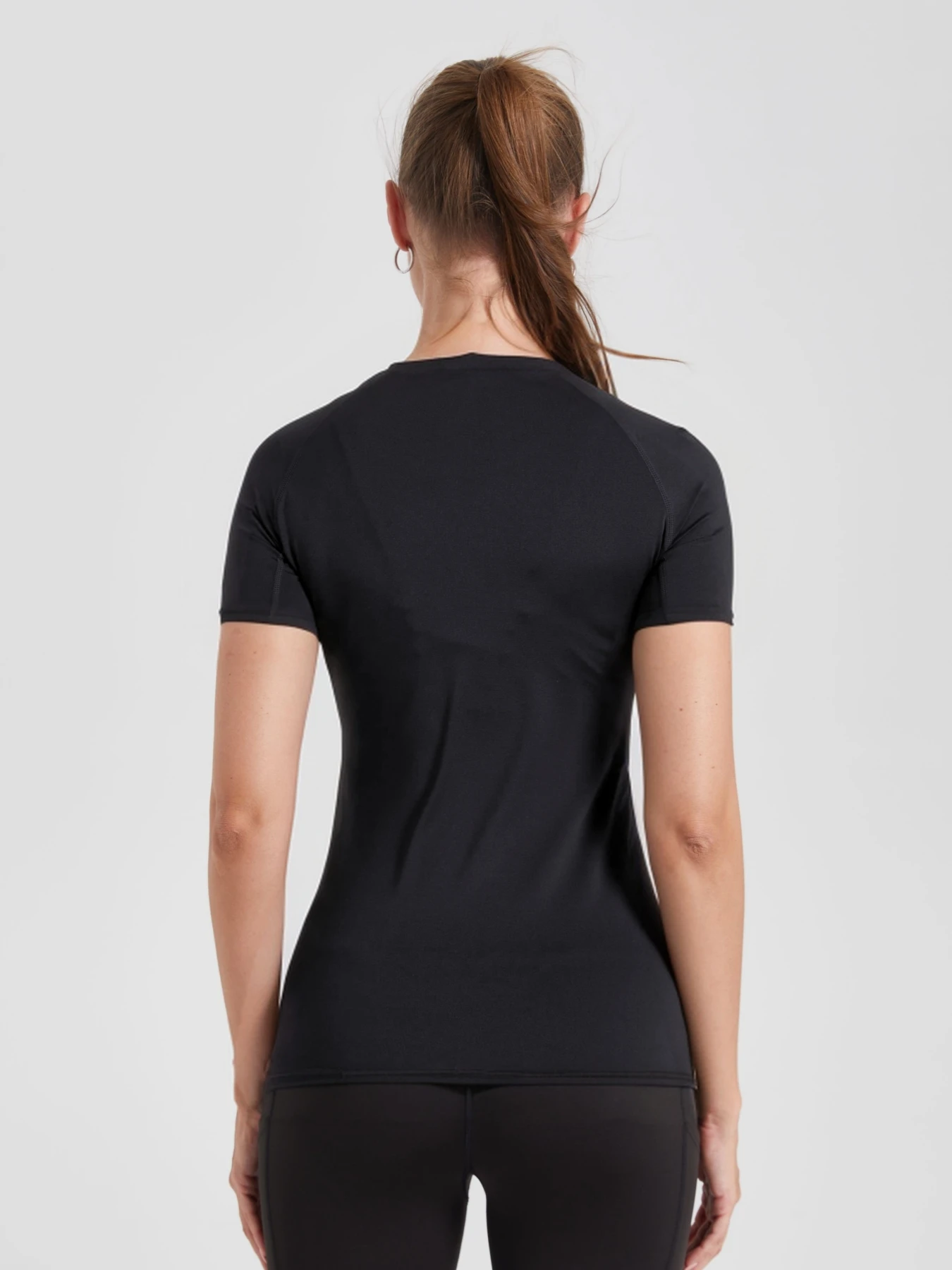 Women's Compression Shirt Short Sleeve Athletic Yoga Running T-Shirt Summer Gym Workout Quick Dry Stretchy Tees Tops Baselayer
