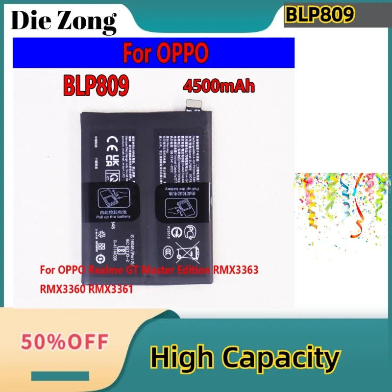 

2025Battery BLP809 Battery For OPPO Realme GT Master Edition RMX3363 RMX3360 RMX3361 Replacement Batteries High Quanlity BLP809
