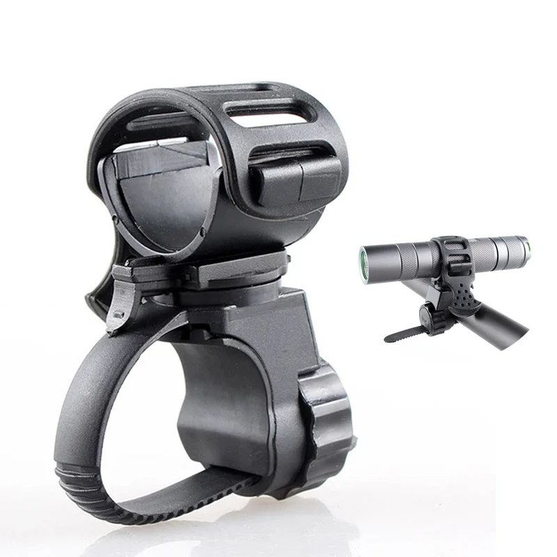 360 Degree Bike Light Holder Flashlight Torch Mount Holder Front Light Bracket Adjustable Light Holder Clip Bike Accessories