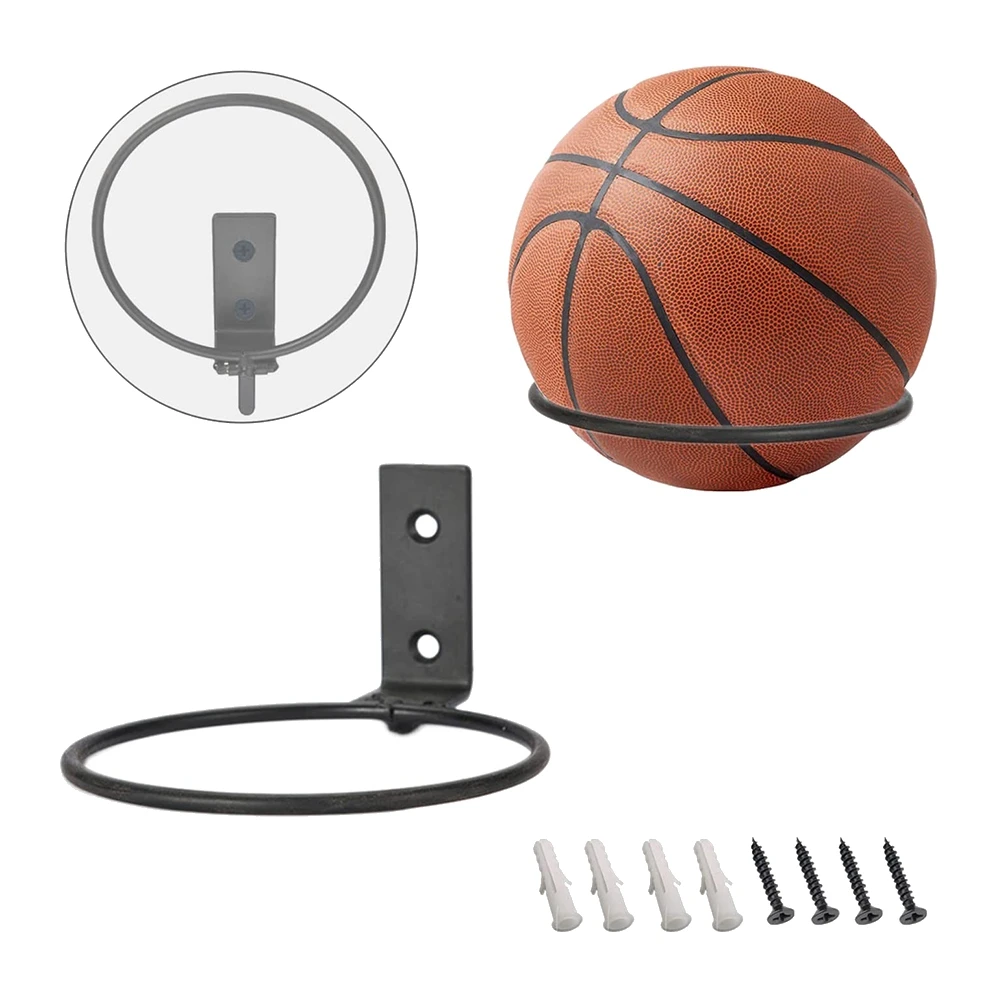 2 Pack Foldable Ball Holder Wall Mounted,Sports Ball Display Rack for Basketball Volleyball Rugby Soccer Football