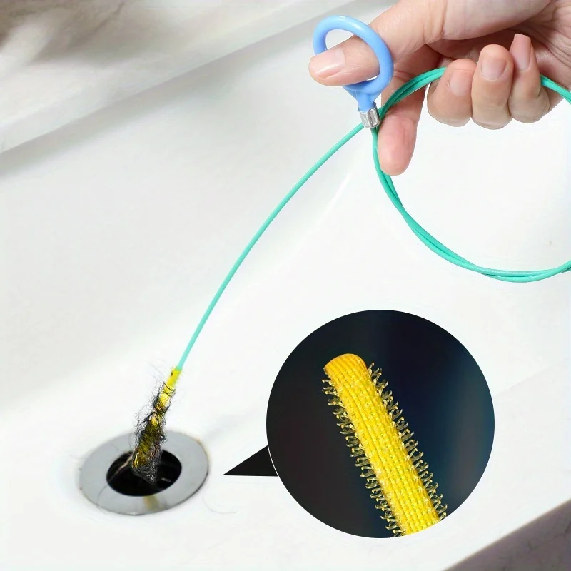 Wąż do odpływów, narzędzie do usuwania zatorów z włosów, metalowy wąż z nylonową powłoką, do zlewu łazienkowego, wanny, prysznica, rur odpływowych