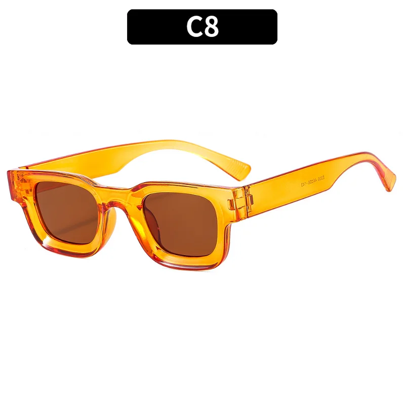 Gafas de sol cuadradas para hombre y mujer, lentes de sol Retro con montura pequeña, cóncavas, convexas, cuadradas, Hip-hop, Punk, novedad de 2023