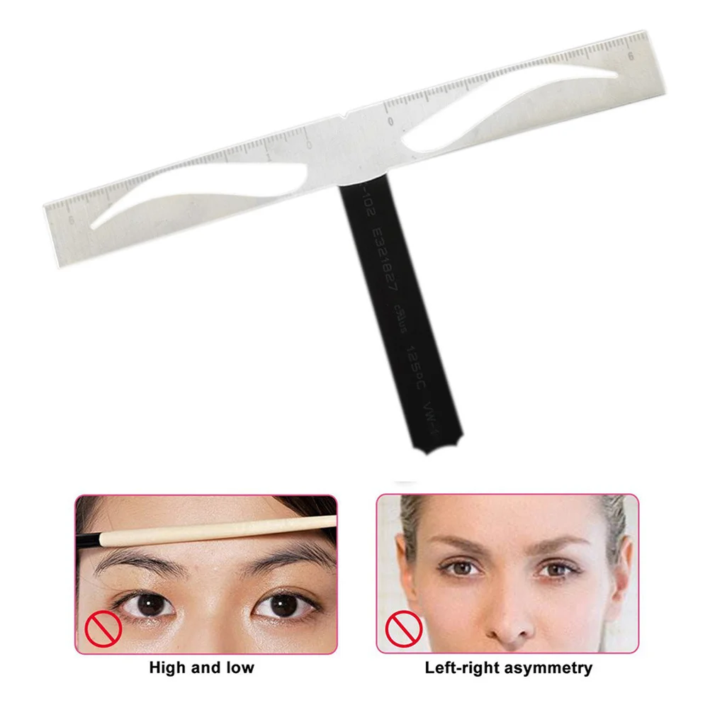 

1Pcs Stainless Steel Eyebrow Ruler Microblading Professional Stencil Tool Eyebrow Position Measurement Prevent Asymmetry Brow