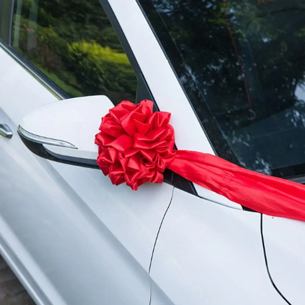 Big Red Cloth Glorious Car Delivery Ribbon-Cutting Ornament Hydrangea Flower Ball Square Dance Props