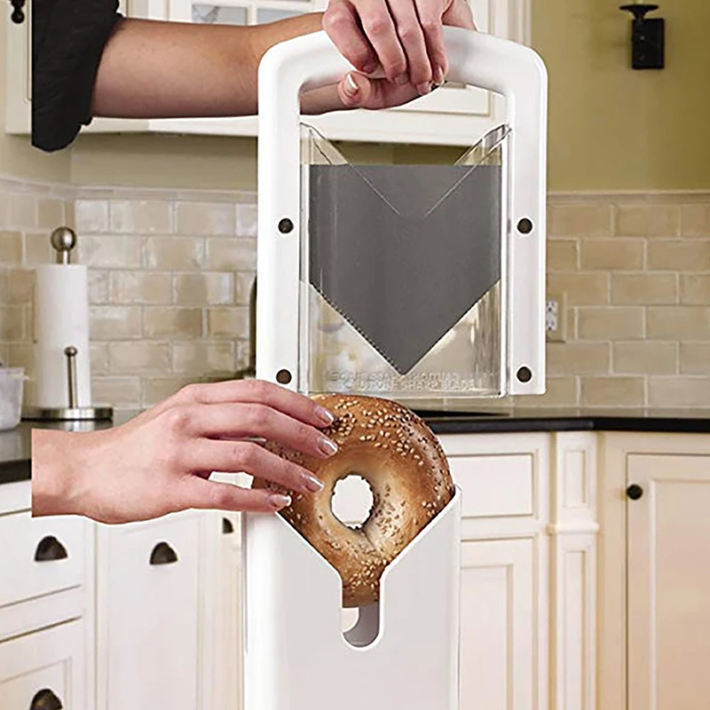 2023 New Original Bagel Guillotine Universal Slicer With Stainless Steel Blade Bread Cake Buns Toast Cutter Kitchen Accessories image 4